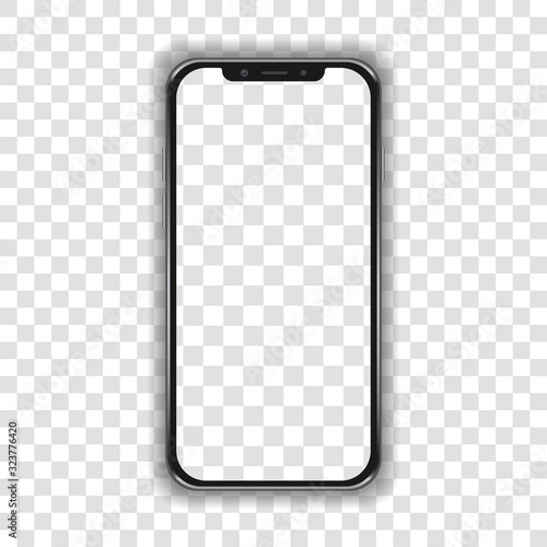 Realistic smartphone device mockup on isolated background