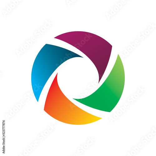 creative color circle spin logo design