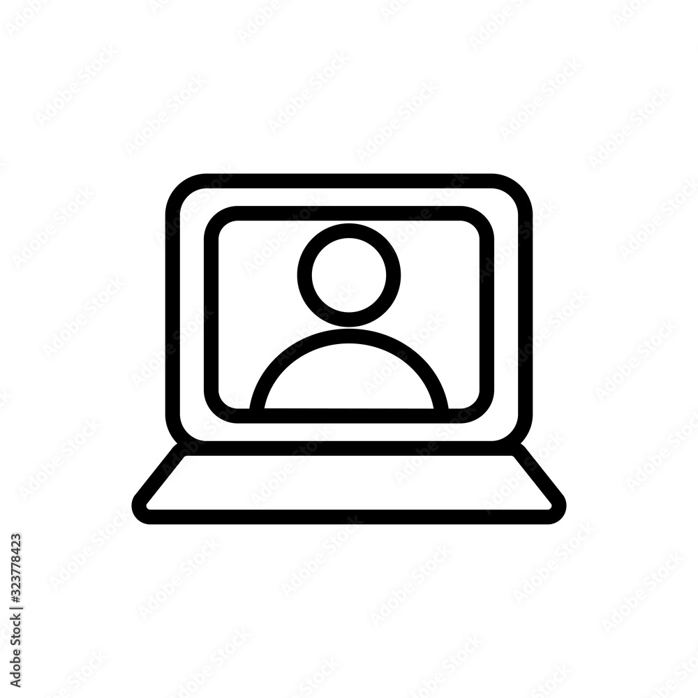 Isolated digital laptop line style icon vector design Isolated digital laptop line style icon vector design
