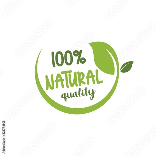 natural food labels icon, organic eco logo