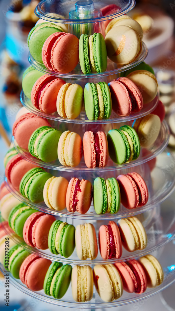 Selection of decorative desserts on buffet table at catered event Selection of decorative desserts on buffet table at catered event