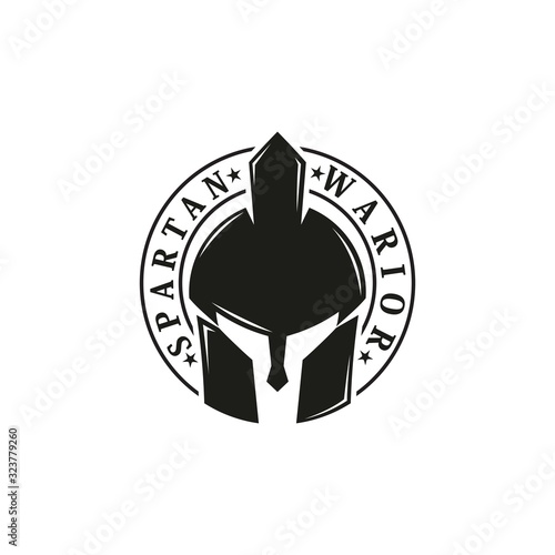Spartan warrior logo design template. icon vector Illustration