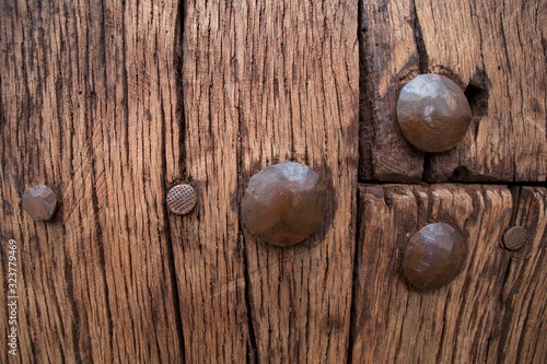 May 18, 2018; Val de Santa Maria, Zamora (Spain). Detail of an old wooden door.