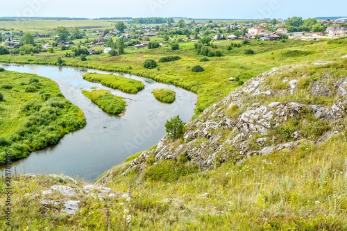 View of the river and the village from the cliff