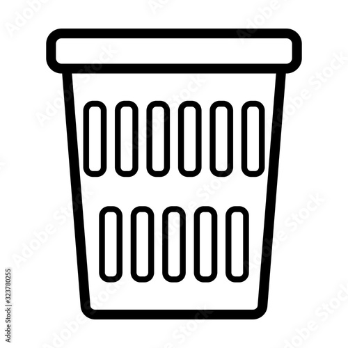 Vector simple icon of wastepaper basket. Modern concept design. Isolated vector sign symbol.