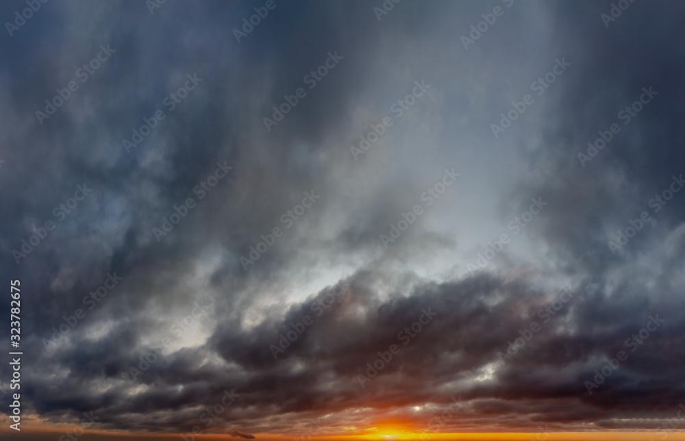 Fantastic dark thunderclouds at sunrise Fantastic dark thunderclouds at sunrise