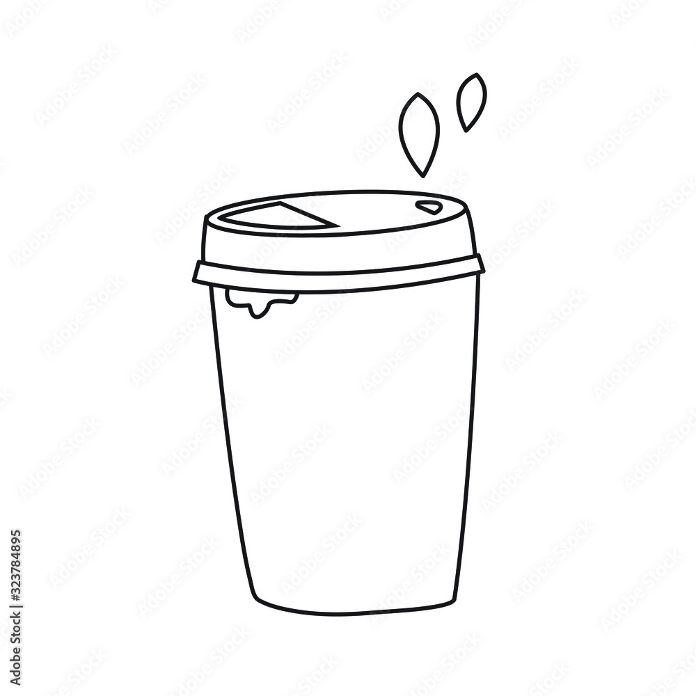 Takeaway coffee cup line icon vector Takeaway coffee cup line icon vector