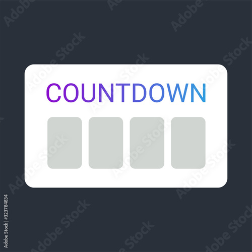 Countdown color element. Social media button. Sign for web page, mobile app, banner, social media. Editable stroke.
