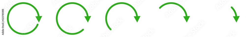 Arrow Icon Green | Circle Arrows | Infographic Illustration | Direction Symbol | Curved Loading Logo | Up Sign | Isolated | Variations Arrow Icon Green | Circle Arrows | Infographic Illustration | Direction Symbol | Curved Loading Logo | Up Sign | Isolated | Variations