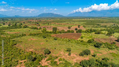 Aerial view of endless lush pastures and farmlands of morogoro town  Tanzania