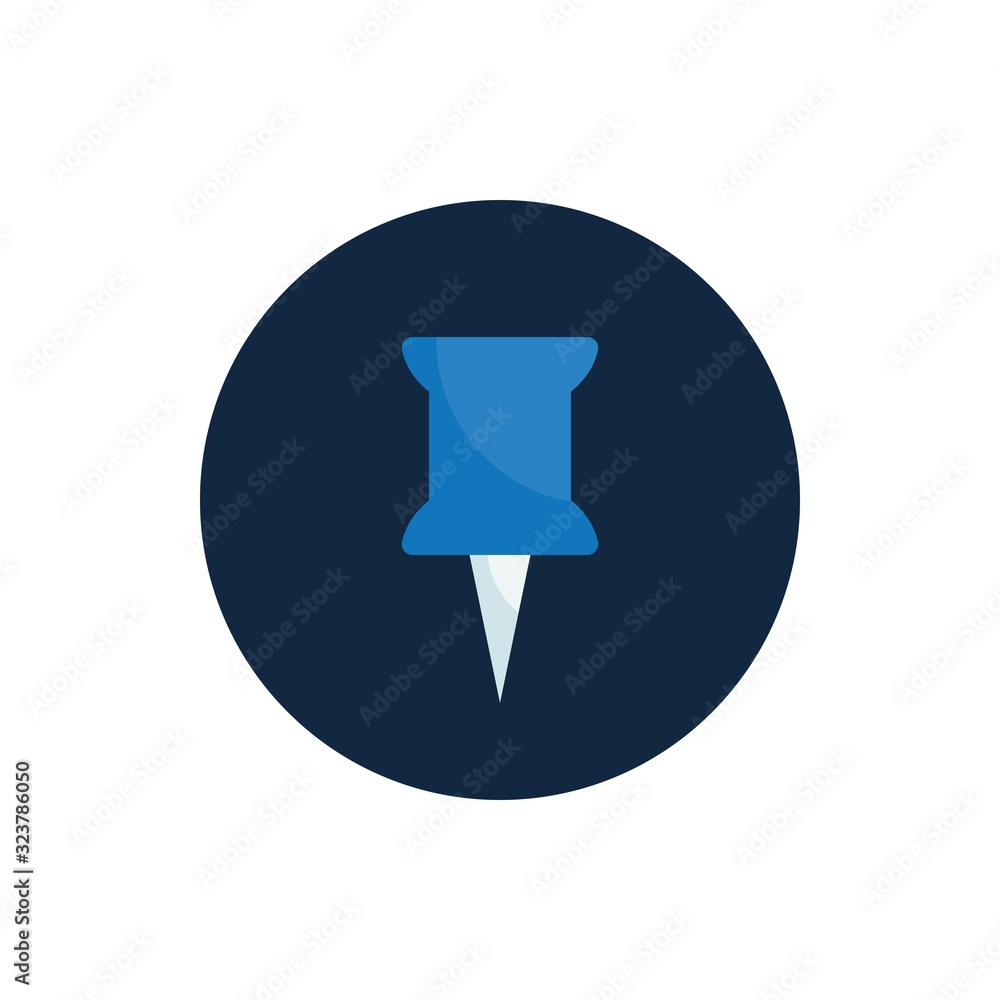 Isolated note pin flat block style icon vector design Isolated note pin flat block style icon vector design