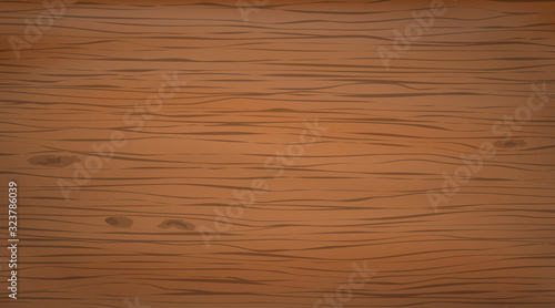 Brown horizontal wooden cutting, chopping board, table or floor surface. Wood texture. Vector illustration