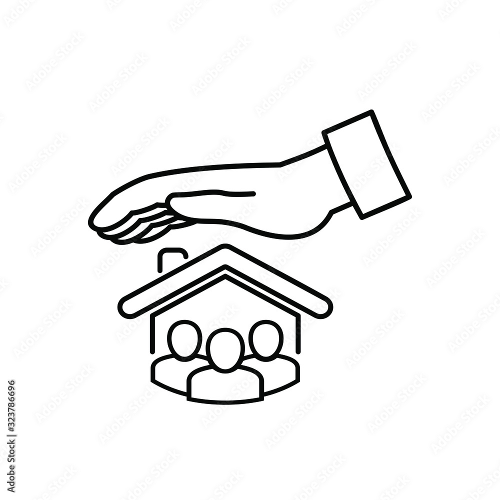 protection of the family of linear icon vector image. protection of the family of linear icon vector image.