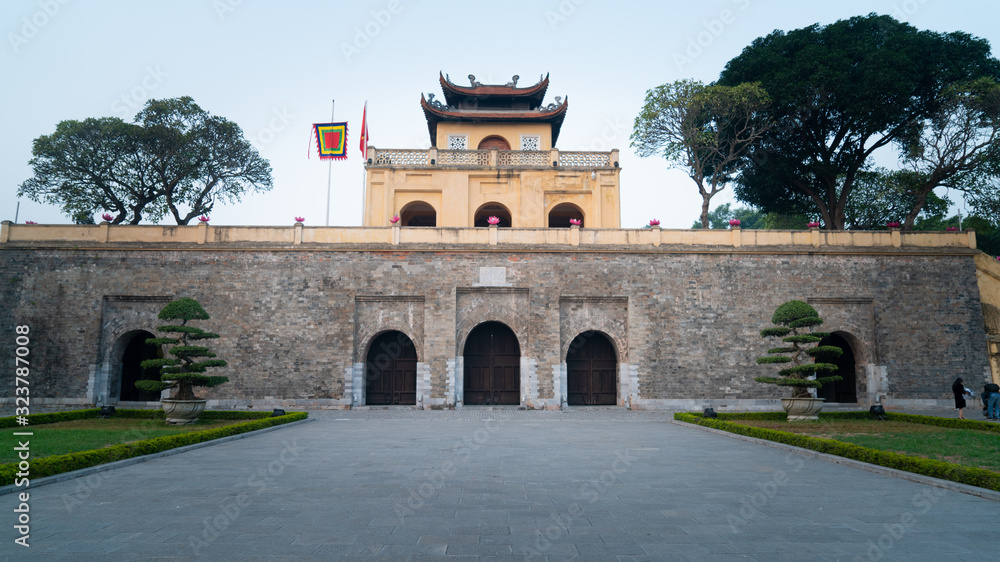 Fototapeta premium Doan Mon Gate, Imperial Citadel of Thang Long in Hanoi, Vietnam - A UNESCO World Heritage Site