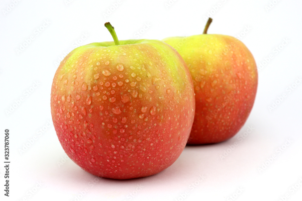 Apple fruit with slices isolated on white background. Apple fruit with slices isolated on white background.