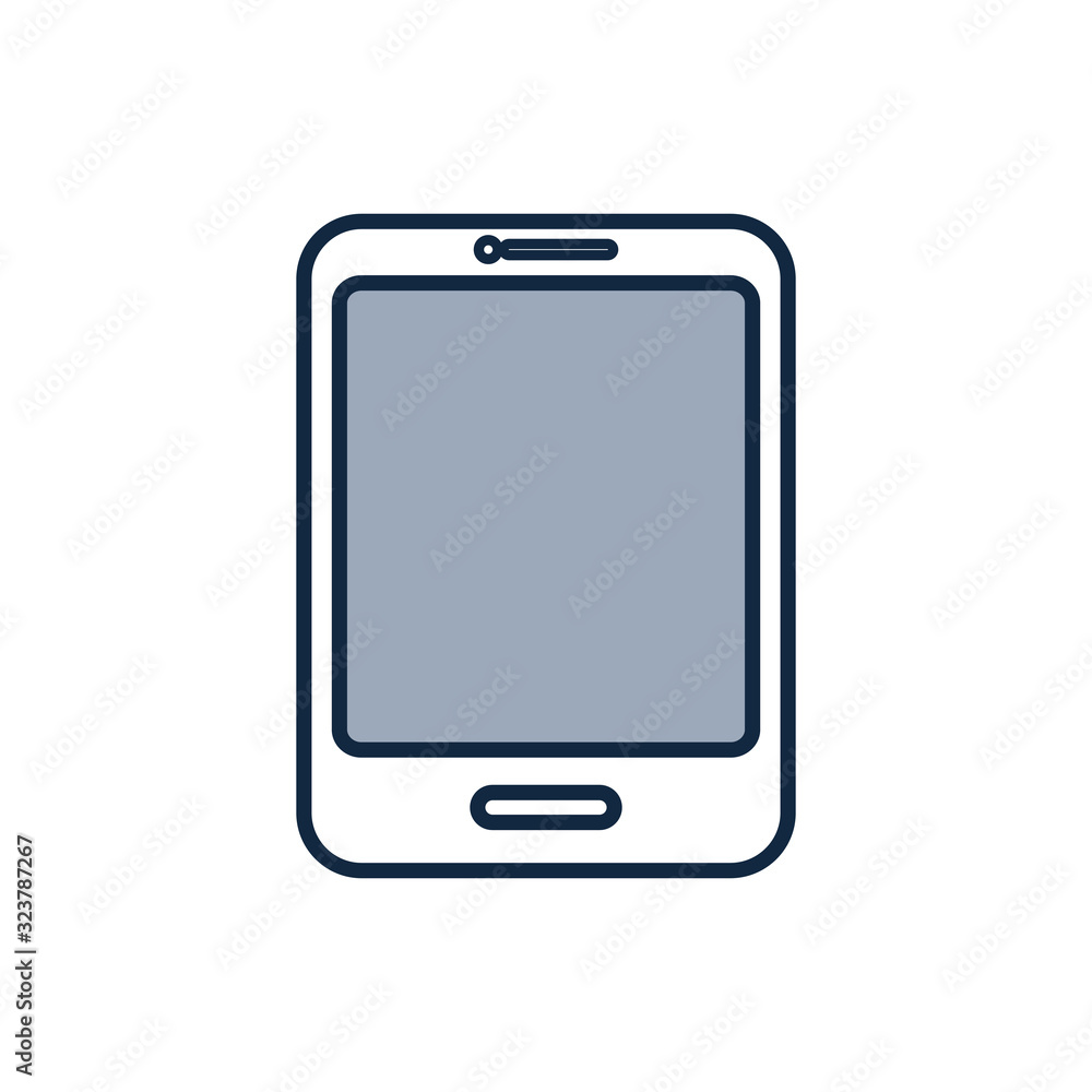 Isolated digital smartphone half line half color style icon vector design Isolated digital smartphone half line half color style icon vector design