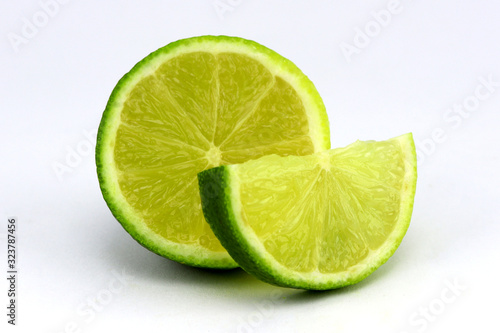 Juicy lime isolated on white background.