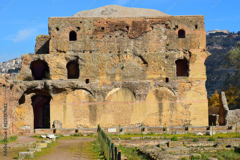 ancient ruins in Villa Adriana (Hadrians Villa) in Tivoli, Italy