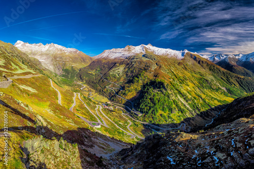 Grimsel and Furka Pass in Switzerland, canton Valais, Switzerland, Europe.