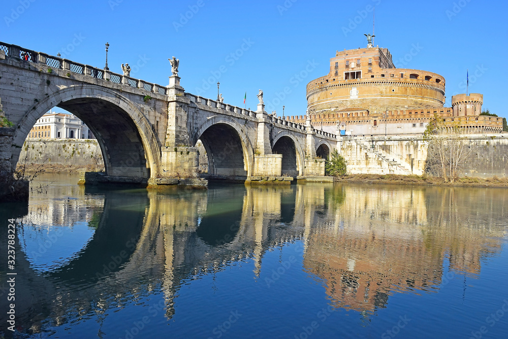 bridge Sant Angelo and the Castle Sant Angelo, Rome