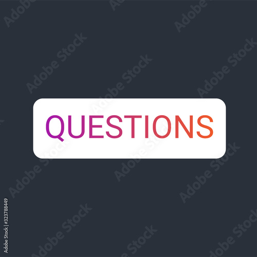 Questions color element. Social media button. Sign for web page, mobile app, banner, social media. Editable stroke.