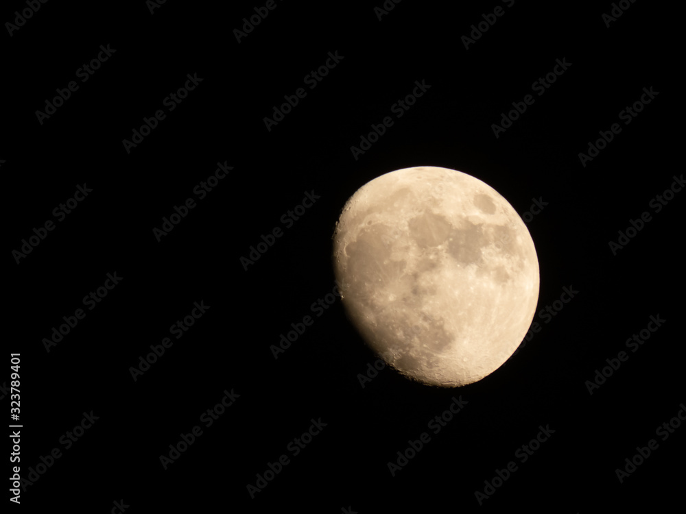 Beautifull and big crescent moon shining at night Beautifull and big crescent moon shining at night