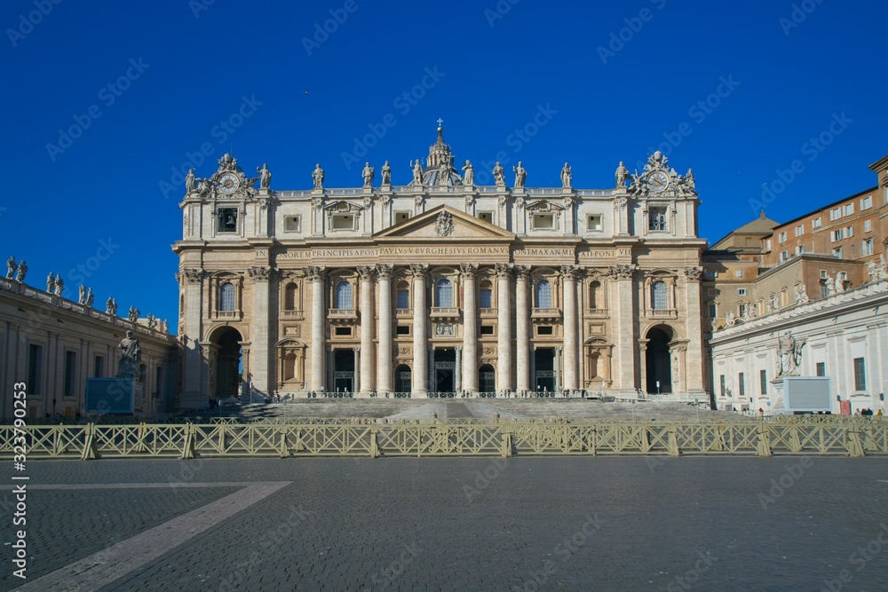                                              Facade of Saint Peter's Basilica, Vatican City, Rome 