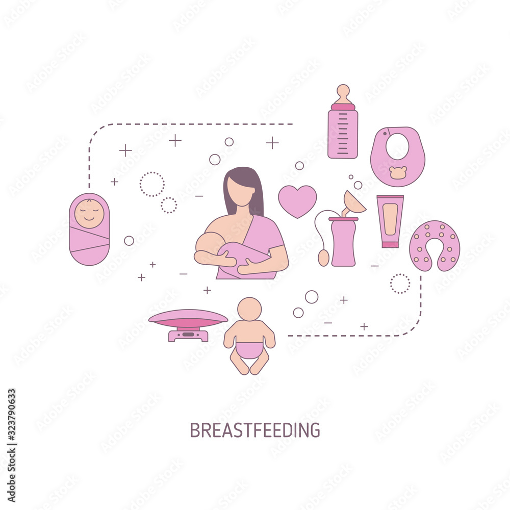 Baby breastfeeding concept Baby breastfeeding concept