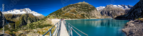 Tableau sur toile Gelmer Lake near by the Grimsel pass in Swiss Alps