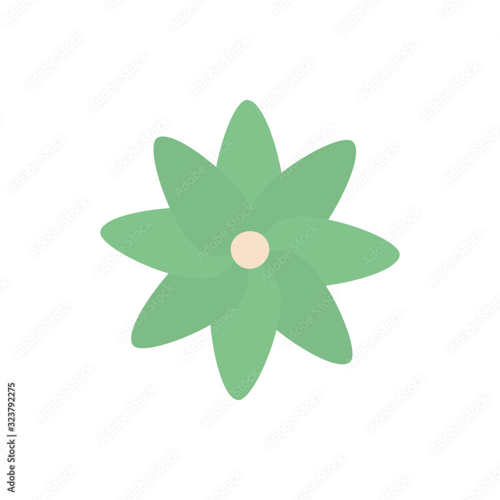 Isolated green flower flat style icon vector design Isolated green flower flat style icon vector design