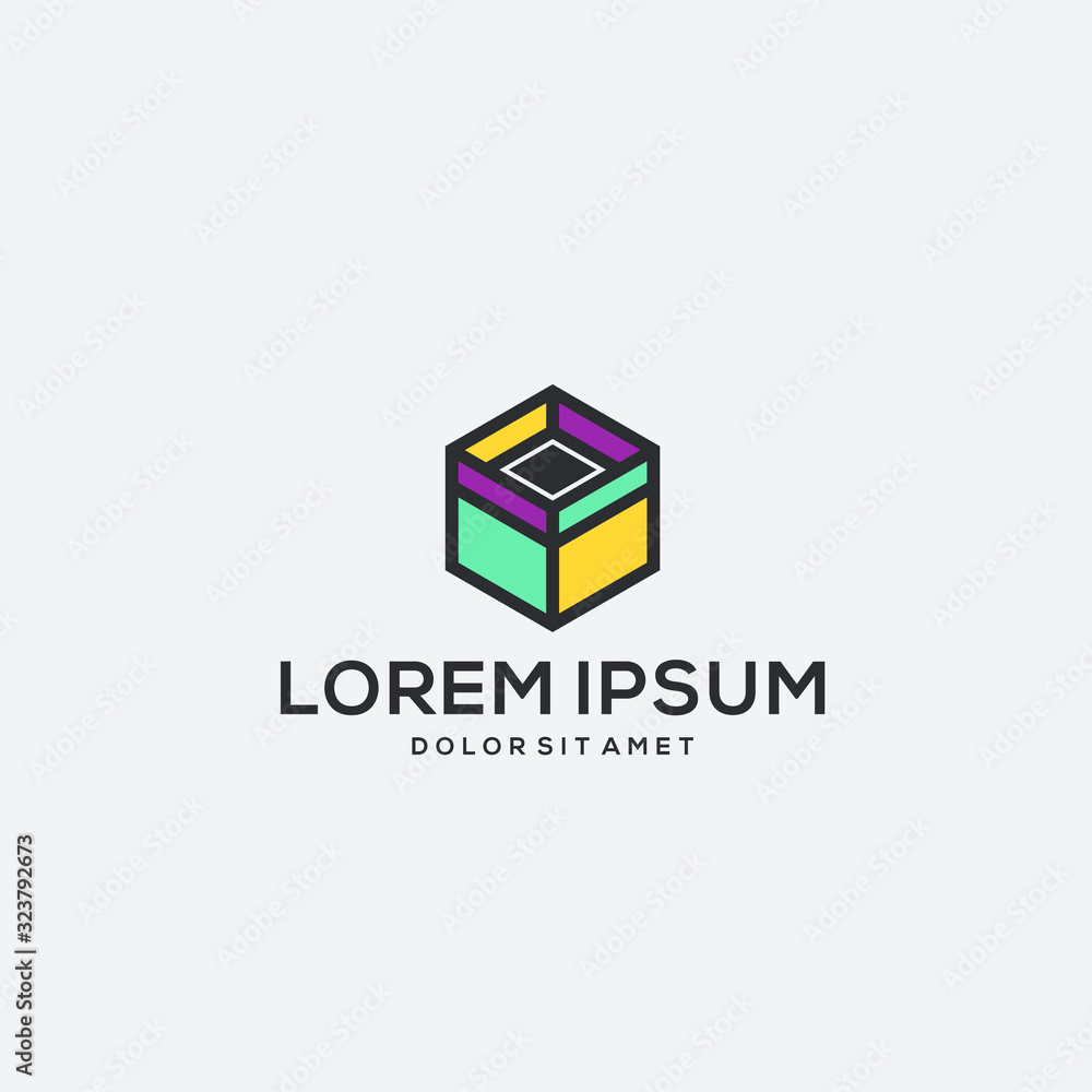cube box logo design concept cube box logo design concept