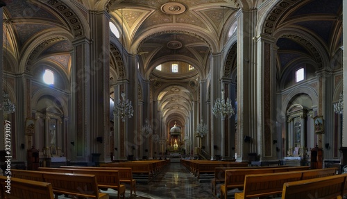 panoramica del interior de la catedral de morelia michoacan