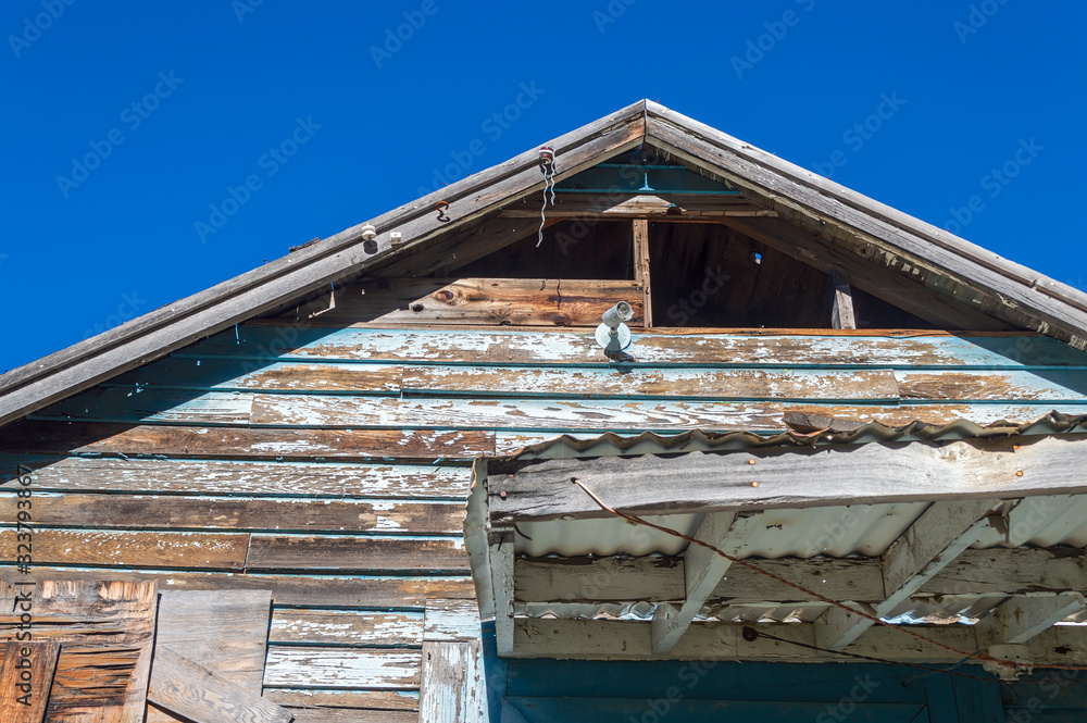 Eaves of an abandoned shack