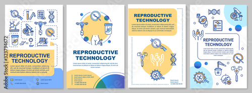Reproductive technology brochure template. Alternative pregnancy. Flyer, booklet, leaflet print, cover design with linear icons. Vector layouts for magazines, annual reports, advertising posters