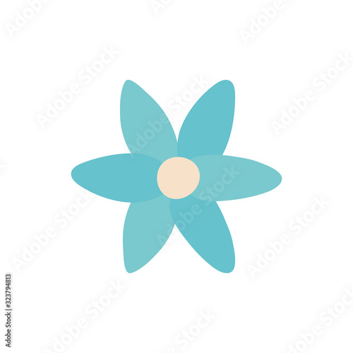 Isolated blue flower flat style icon vector design