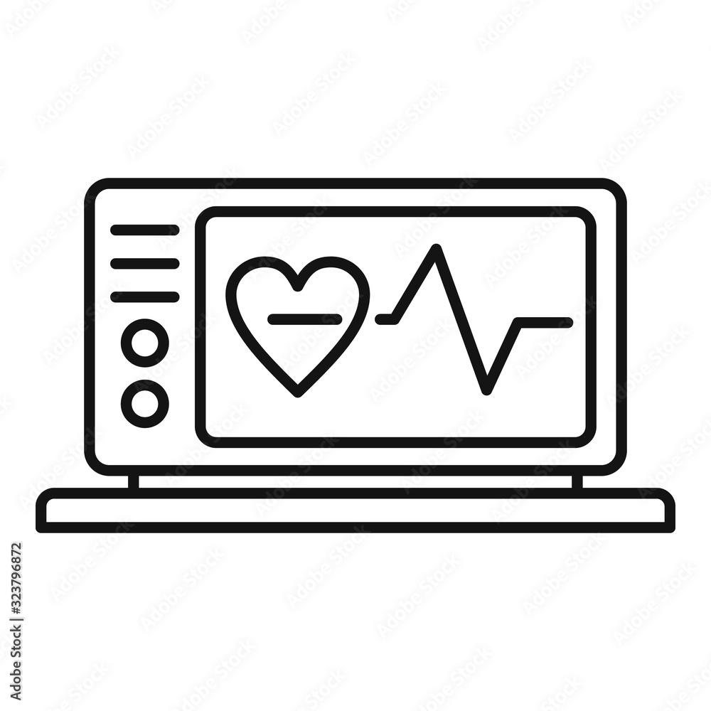 Electrocardiogram equipment icon. Outline electrocardiogram equipment vector icon for web design isolated on white background Electrocardiogram equipment icon. Outline electrocardiogram equipment vector icon for web design isolated on white background