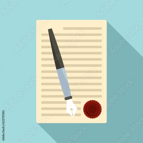 Legislation paper icon. Flat illustration of legislation paper vector icon for web design photo