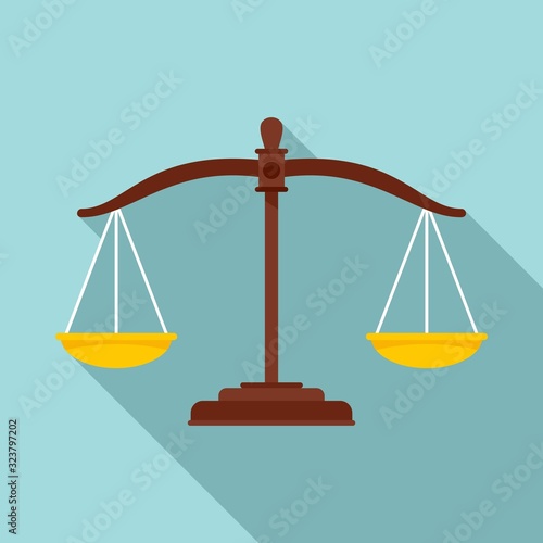 Judge balance icon. Flat illustration of judge balance vector icon for web design