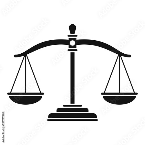 Judge balance icon. Simple illustration of judge balance vector icon for web design isolated on white background