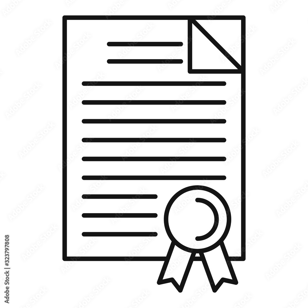 Judge diploma icon. Outline judge diploma vector icon for web design isolated on white background Judge diploma icon. Outline judge diploma vector icon for web design isolated on white background