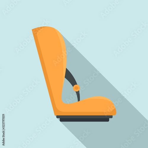 Baby car seat icon. Flat illustration of baby car seat vector icon for web design