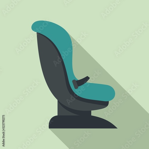Belt baby car seat icon. Flat illustration of belt baby car seat vector icon for web design