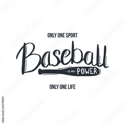 Baseball lettering with motivation quote. Vector Illustration.