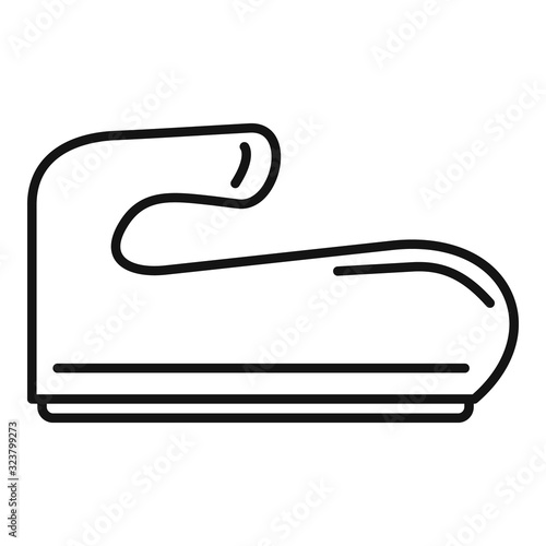 Child car seat icon. Outline child car seat vector icon for web design isolated on white background