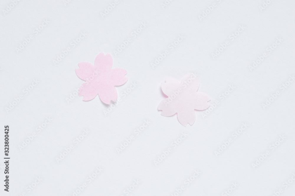 白地に桜の花びらのペーパークラフト01 白地に桜の花びらのペーパークラフト01