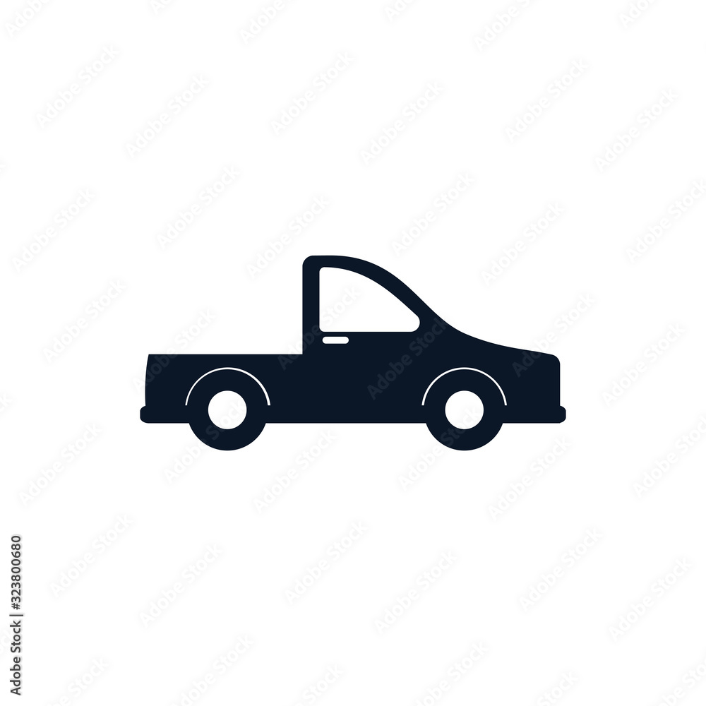 Isolated pickup car vehicle silhouette style icon vector design