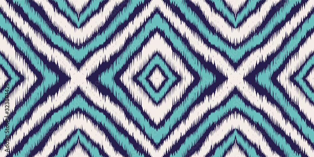 Blue Psychedelic Chevron Vector Seamless Pattern Blue Psychedelic Chevron Vector Seamless Pattern