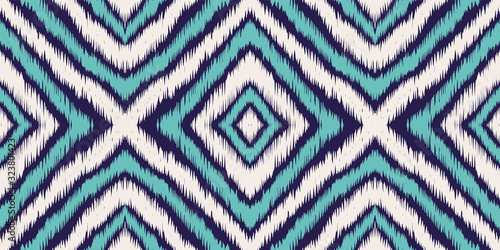 Blue Psychedelic Chevron Vector Seamless Pattern