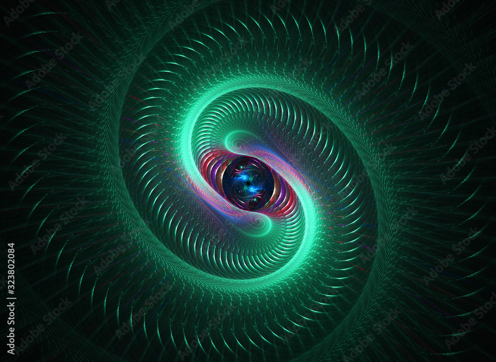green fractal on black green fractal on black