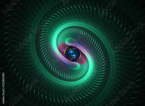 green fractal on black